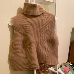 Madewell Cropped Sleeveless Turtleneck Sweater